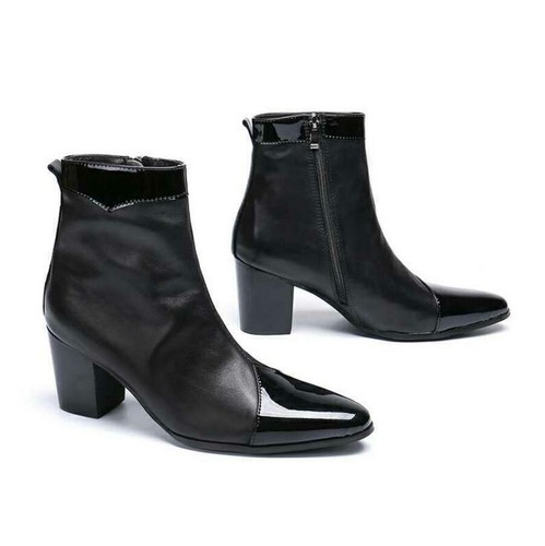 chunky high heel chelsea boots